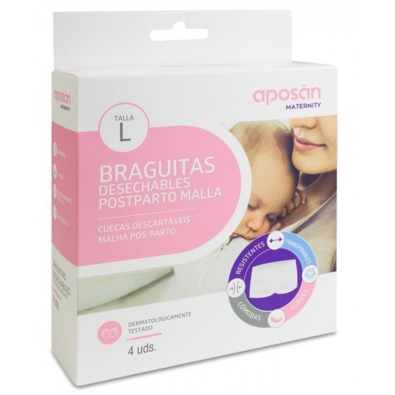 BRAGA POSTPARTO APOSAN 4 UNIDADES TALLA GRANDE