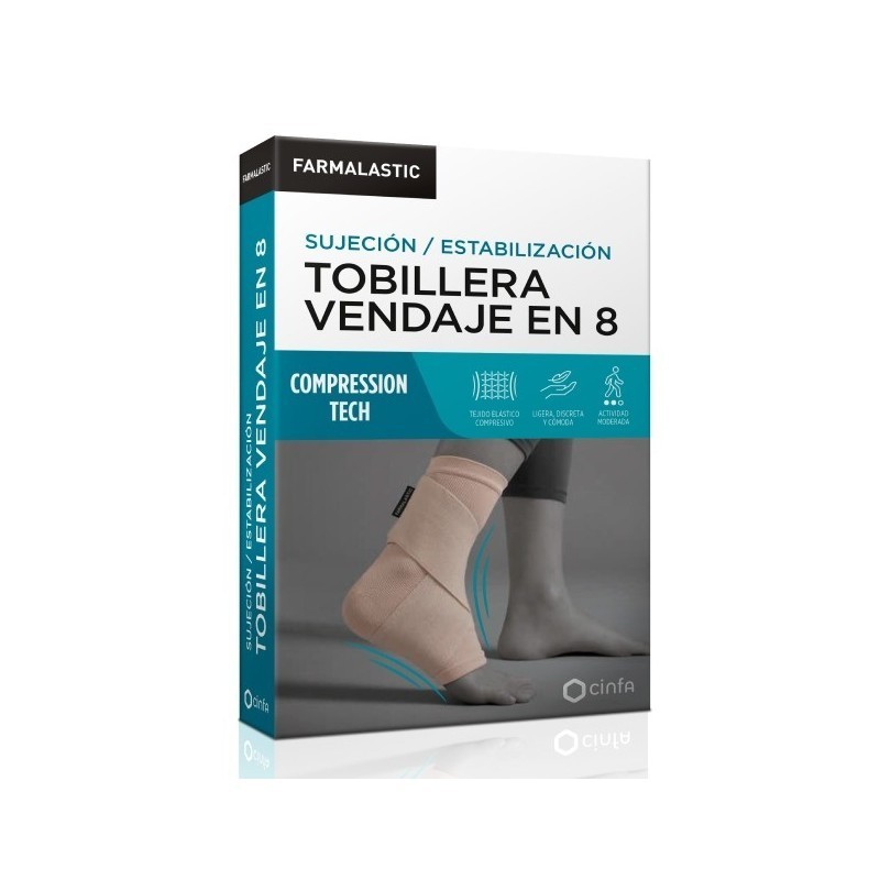 TOBILLERA VENDAJE EN 8 FARMALASTIC COMPRESSION TECH 1 UNIDAD