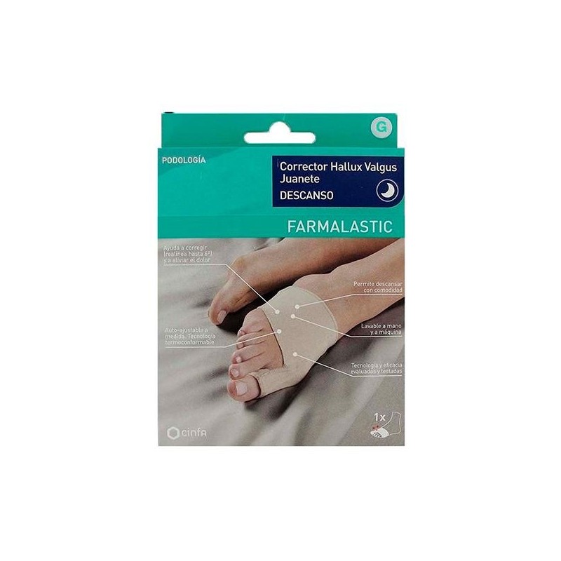 CORRECTOR JUANETE DESCANSO FARMALASTIC FEET 1 UNIDAD TALLA G