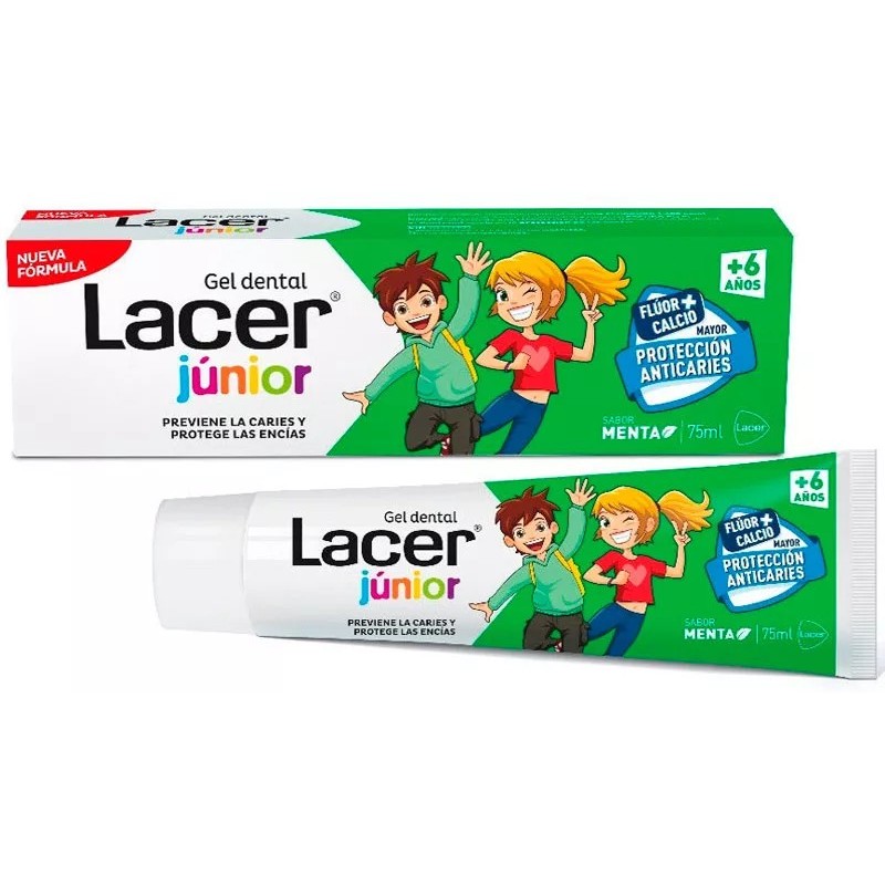 LACER JUNIOR GEL DENTAL  1 TUBO 75 ml SABOR MENTA