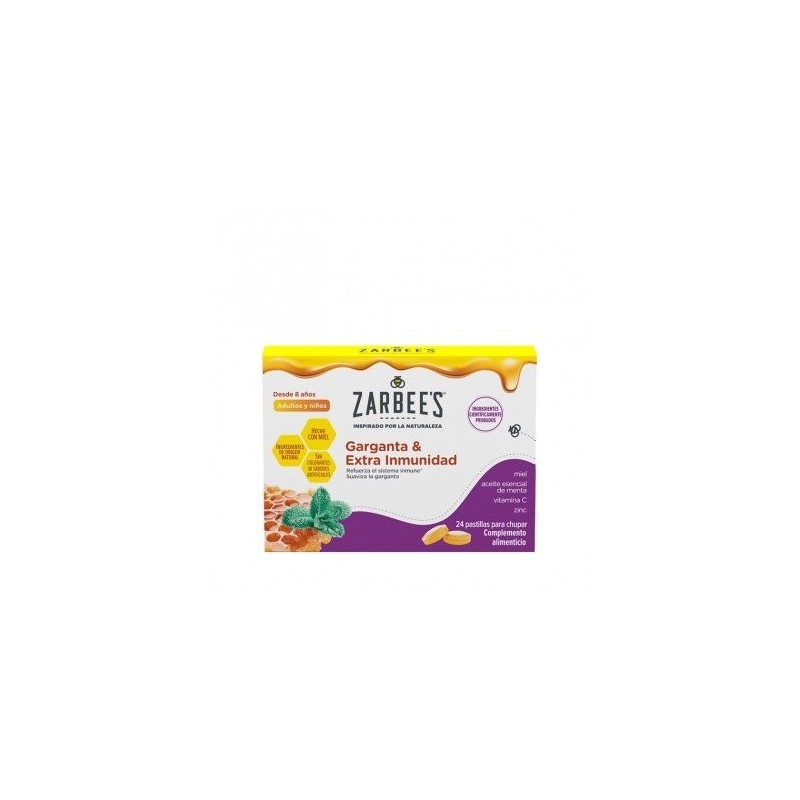 ZARBEES GARGANTA Y EXTRA INMUNIDAD  24 PASTILLAS PARA CHUPAR